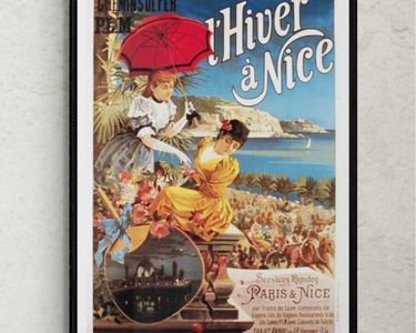 Poster 50x70cm "HIVER à NICE" - Reproduction D'affiche Vintage - Neuf