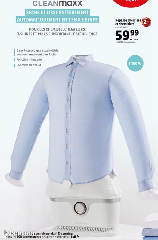 Repasseur Chemise Lidl Sèche Chemise LIDL Repasseuse Automatique