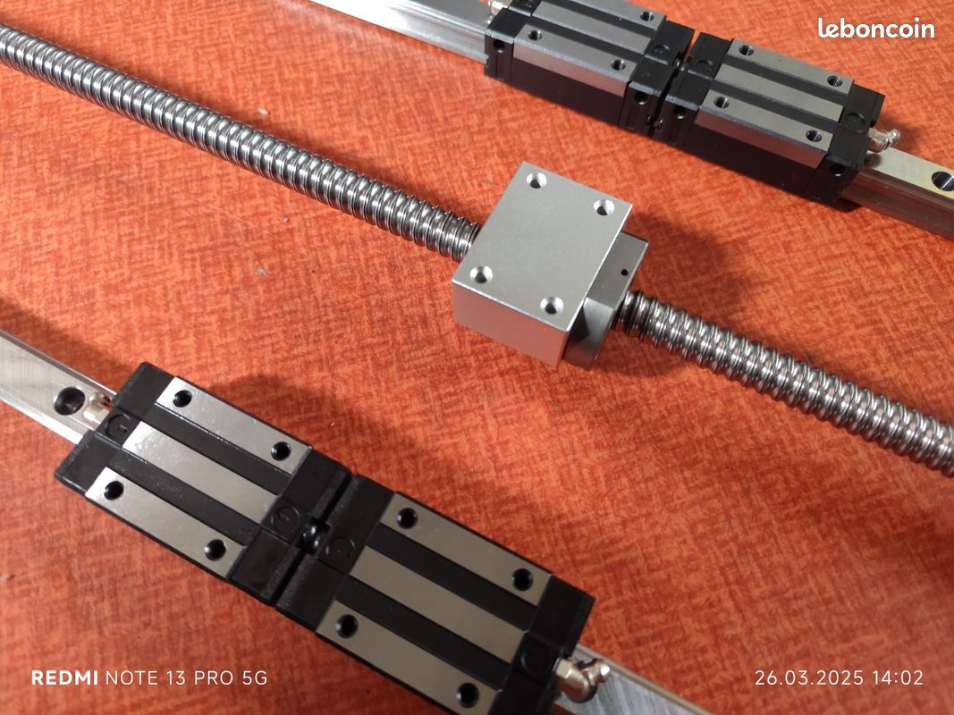 Kit Rails Linéaires HGR20 400mm Avec 4 Blocs Coulissants - Pour CNC, Machines Automatisées Et Fraiseuses