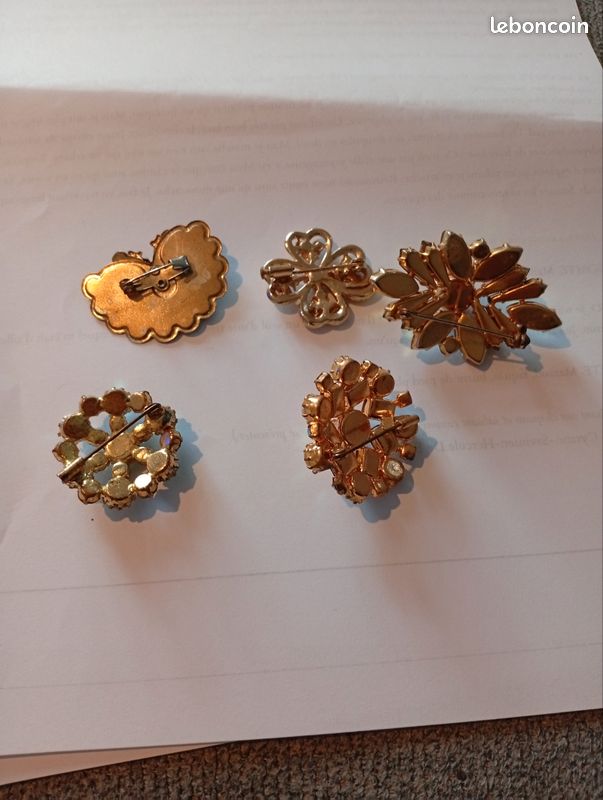 Broches de feuilles anciennes - France