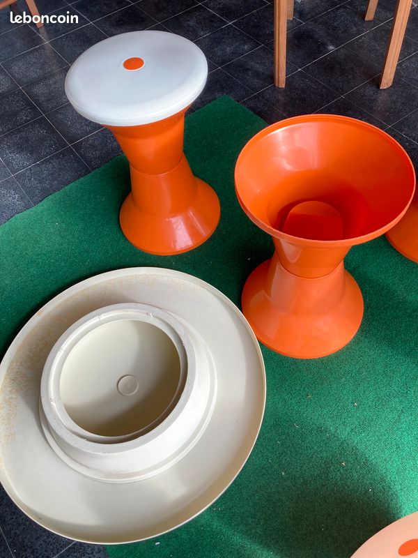 Années 70: Table basse et 4 tabourets Tam Tam (image 5)