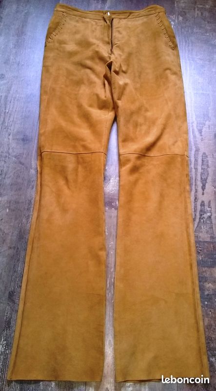 Pantalon en peau doublé soie Taille 36 (image 1)