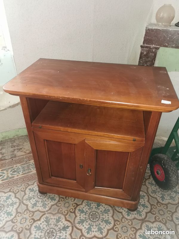 Même télévision en bois exotique avec plateau tournant (image 1)