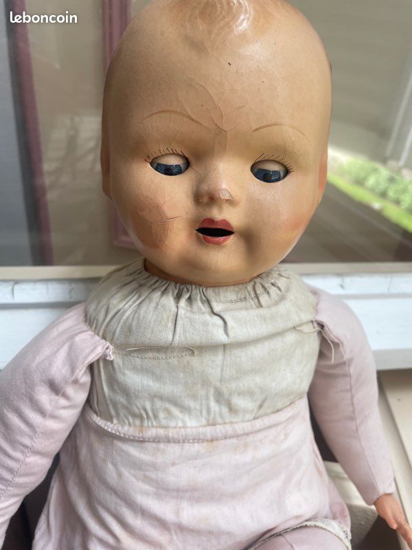 Vintage Fabric Doll With Papier Mâché Head (L3) | eBay