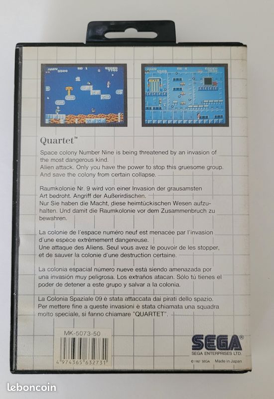 Jeu SEGA SMS Master System - Quartet (image 2)