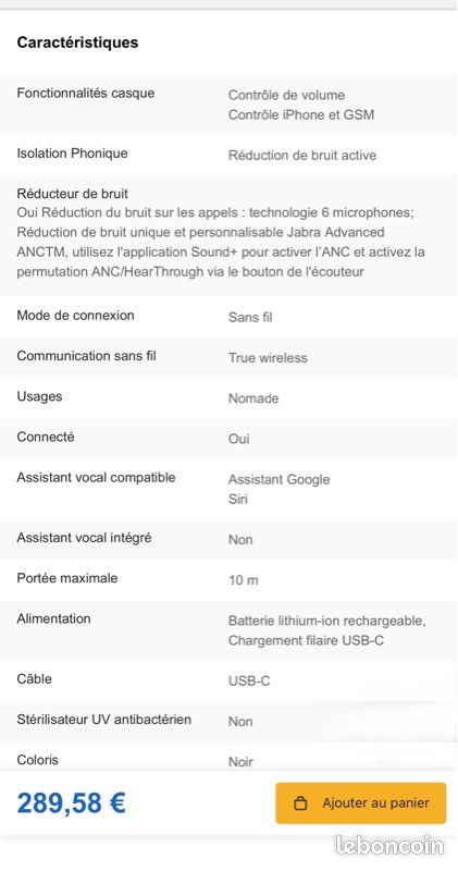 NEUFS Ecouteurs sans fil True Wireless Jabra Elite 85t avec réduction active de bruit Noir Titane (image 11)