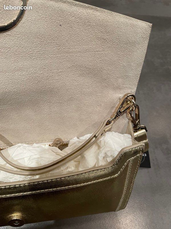 Sac à main à bandoulière neuf Cosmoparis cuir doré (image 7)