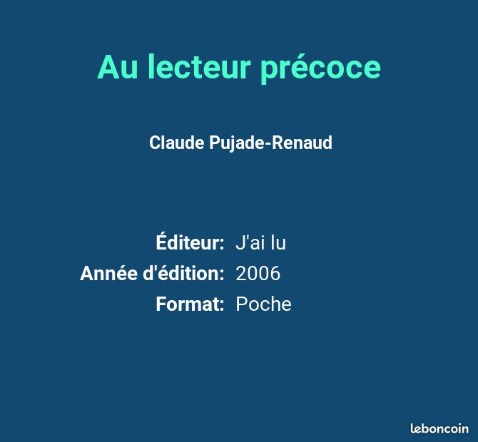 Au lecteur précoce - Claude Pujade-Renaud (image 2)