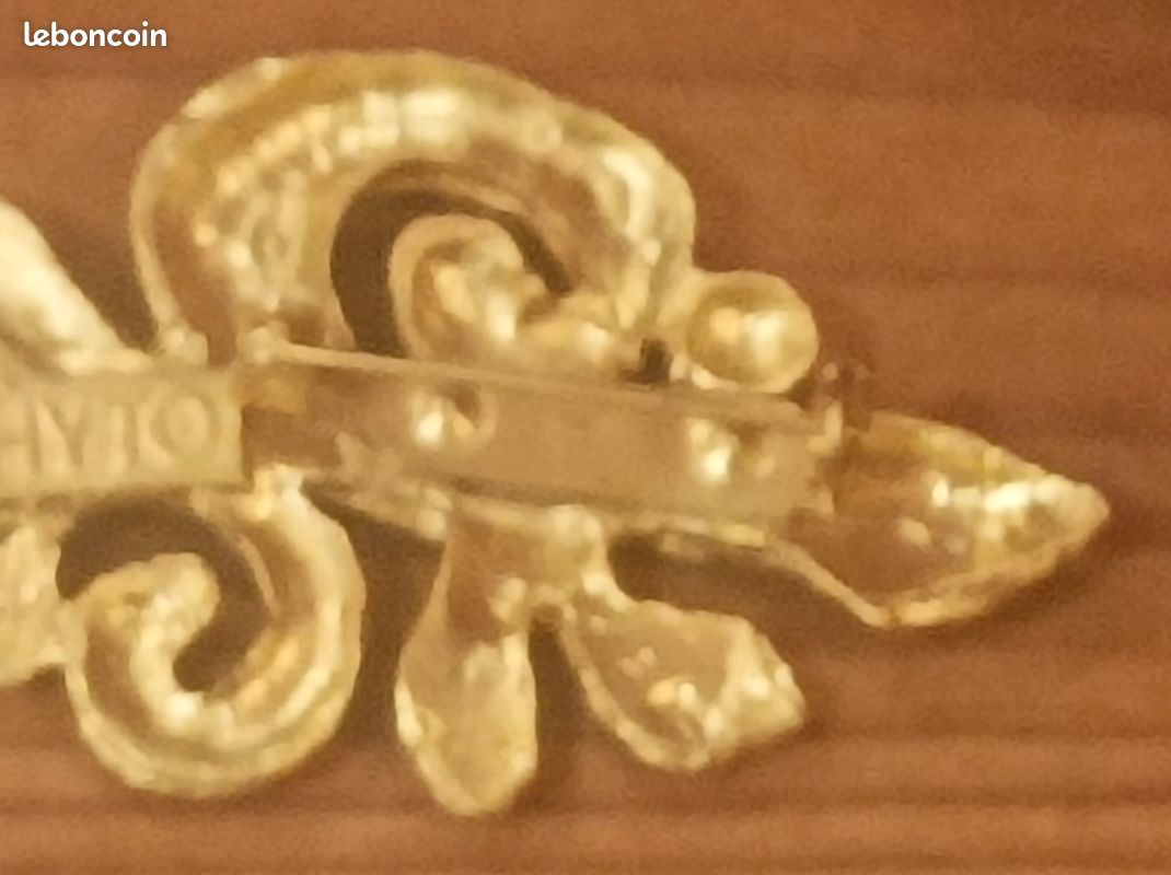 Broche Vintage Édouard Rambaud X PHYTO Dorée Motif Baroque - Années 80/90