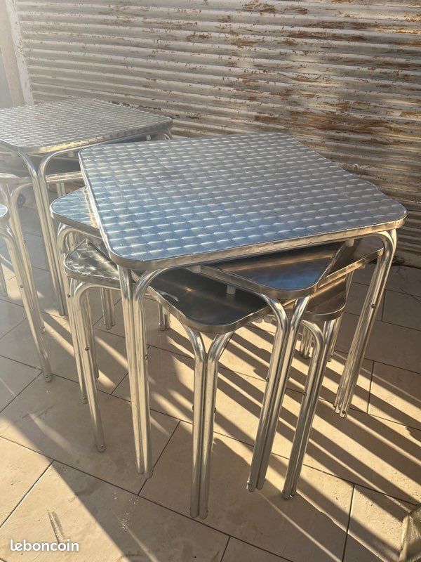 Lot de Tables de terrasse inox pour restaurant ou bar (image 2)