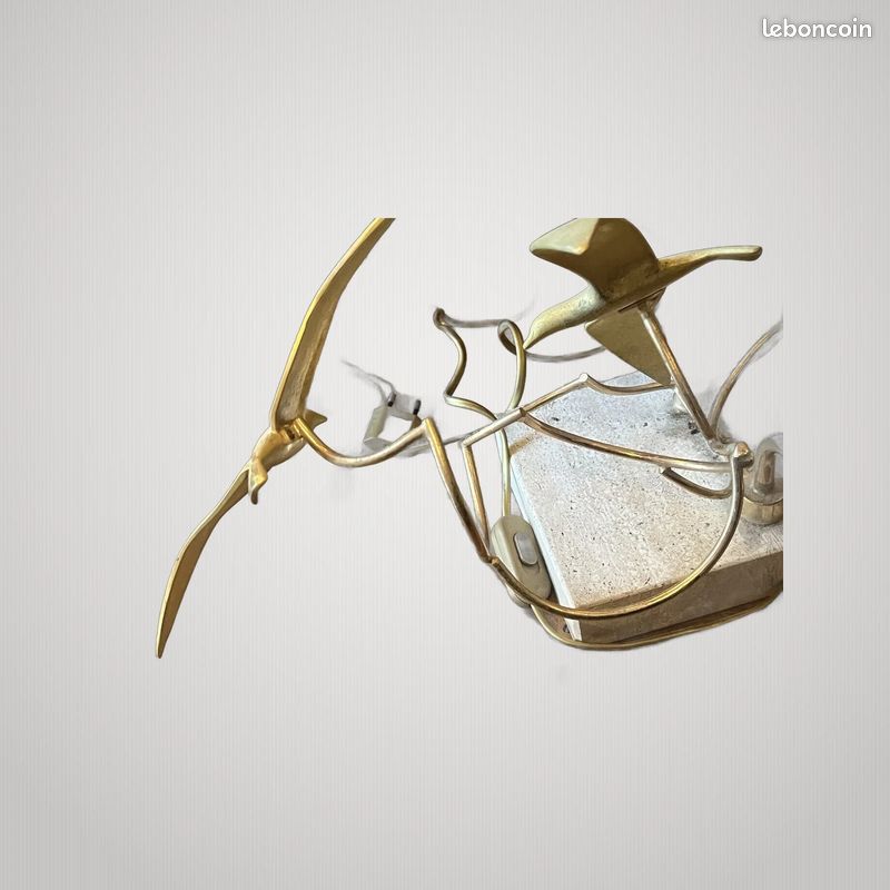 Lampe Vintage Lancia Lanciotto Galeotti Maison Charles Mouettes Laiton (image 16)