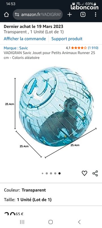 Boule pour rongeurs domestiques (image 2)