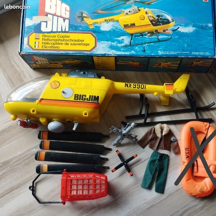 Big Jim Série Commando - Hélicoptère Command Copter Mattel - Occasion En Boîte