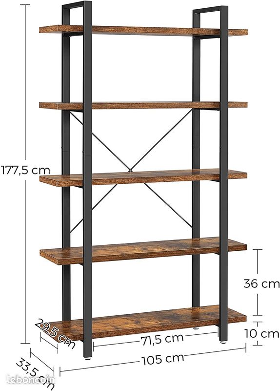 Étagère industrielle métal bois (image 5)
