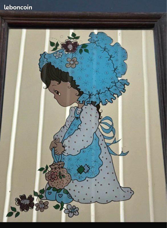 Miroir illustré vintage, objet rare (image 7)