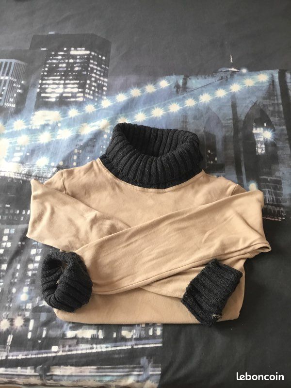 Pull femme Col et Poignées roulés en Laine .Très B E (image 1)