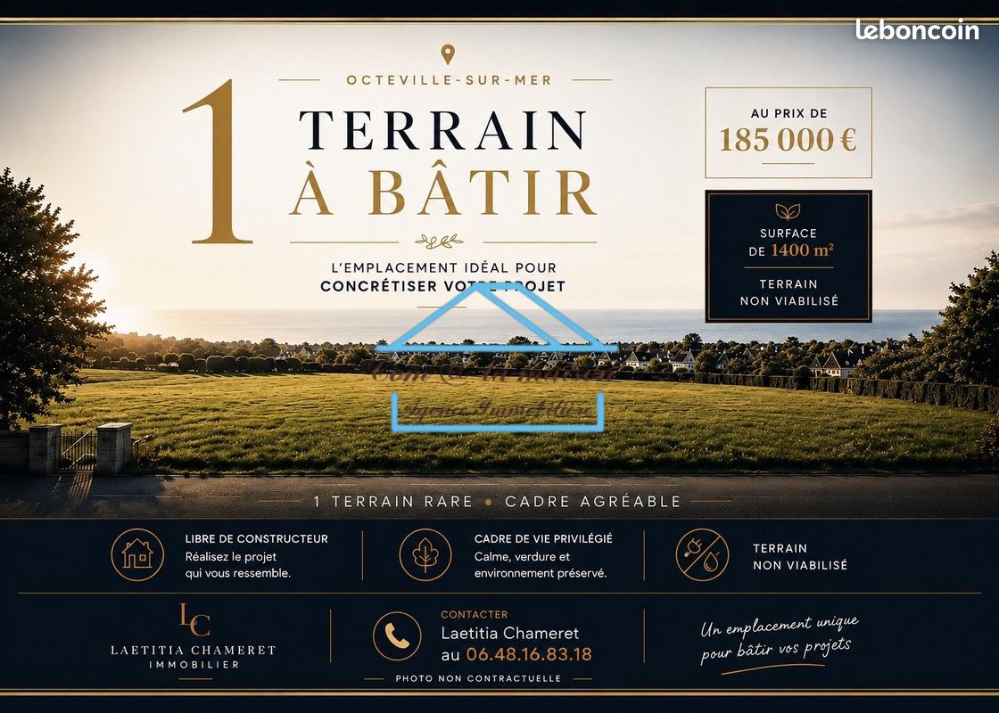 Terrain 1400 m² · à Octeville-sur-Mer · 1 400 m² · 185 000 €