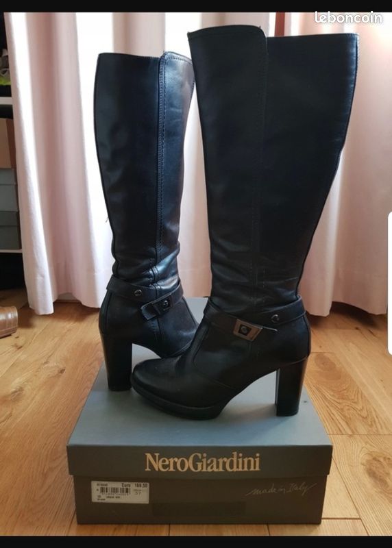 Bottes Nero Giardini cuir noir (image 1)