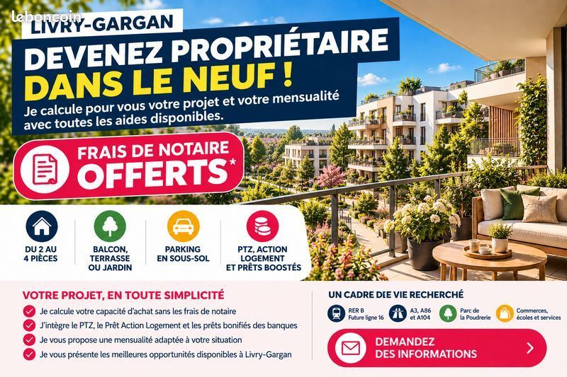 Appartement 3 pièces 54 m² · à Livry-Gargan · 54 m² · 242 000 €