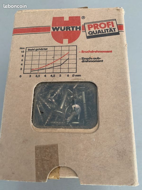 Boîte de 500 vis Neuf 5 X 35 WURTH Professionnel, menuisier, agenceur, menuisier (image 2)