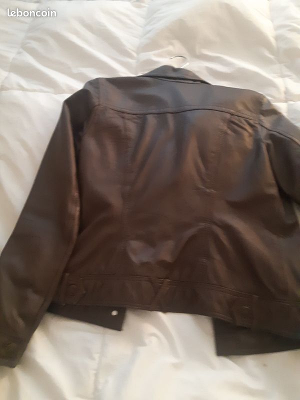 Veste en cuir marron (image 1)