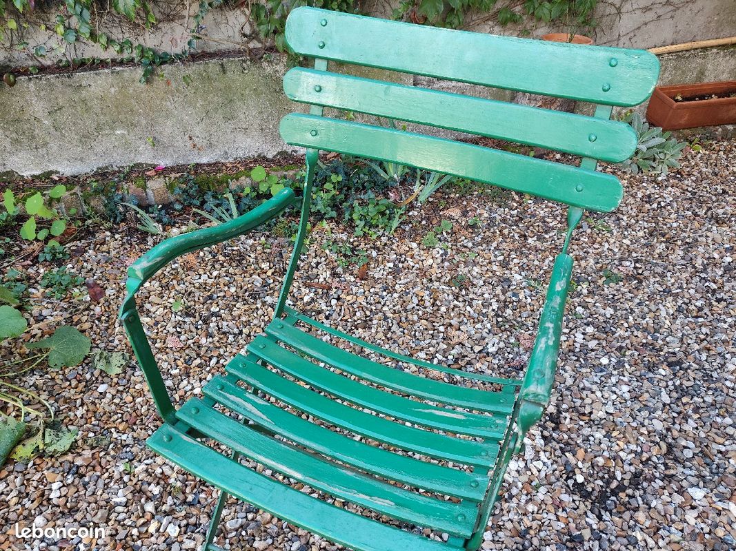 Fauteuil jardin bois ancien (image 2)