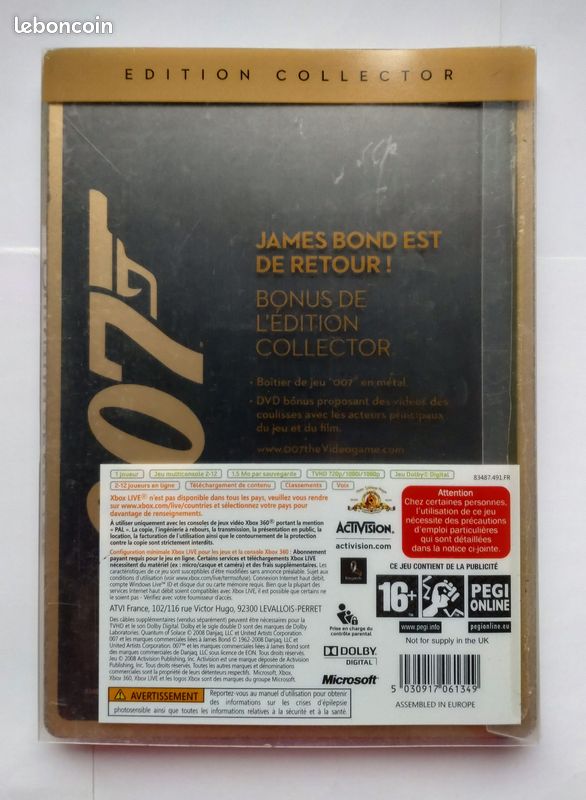 Jeu Xbox 360 007: Quantum Of Solace - Édition Collector Steelbook En Bon état
