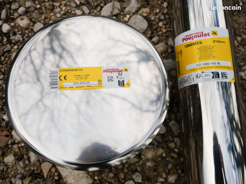Poujoulat Tube Tubaginox SL + Chapeau Condensor CD + Plaque de propreté Condensor CD (image 2)