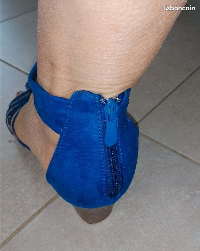 Chaussures femme pieds nus bleu Chaussures