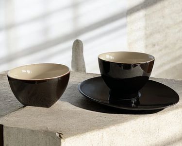 Lot De 2 Bols Petit-déjeuner Guy Degrenne - Porcelaine Motifs Pareo Vert & Jardin