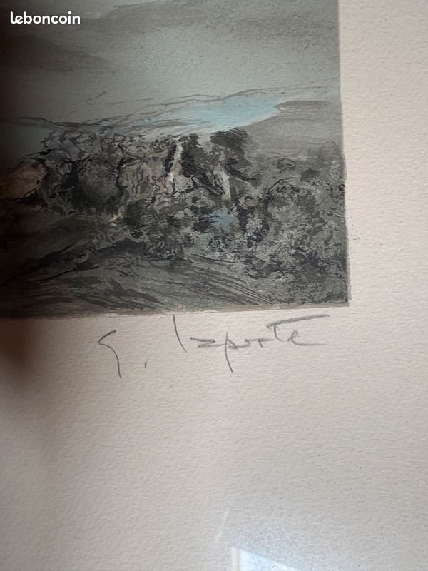 Lithographie Reproduction Laporte George - Paysage Marin Bretagne, Bateau