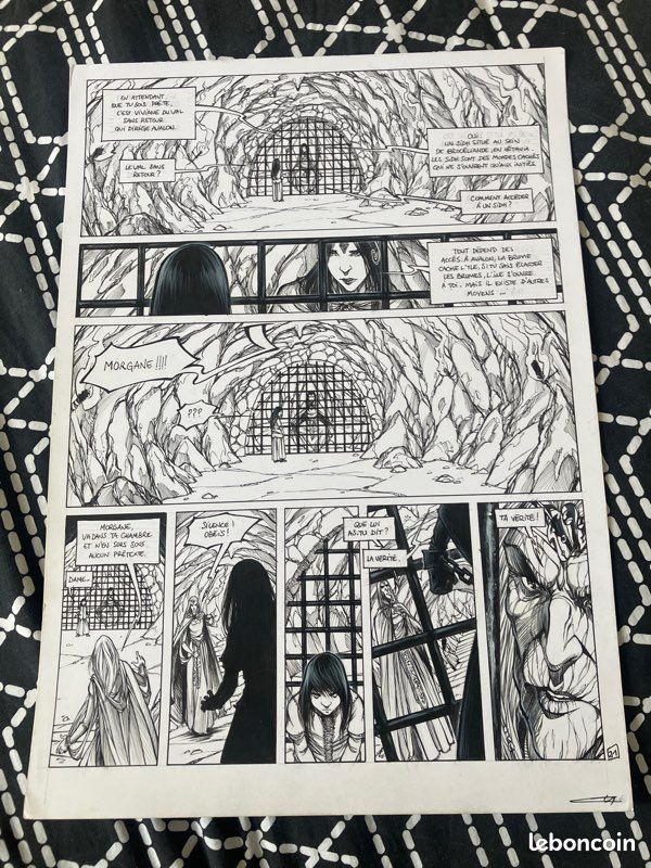 Planche originale PIERRE DENIS GOUX bd merlin tome 1 dessinateur de nains rare (image 1)