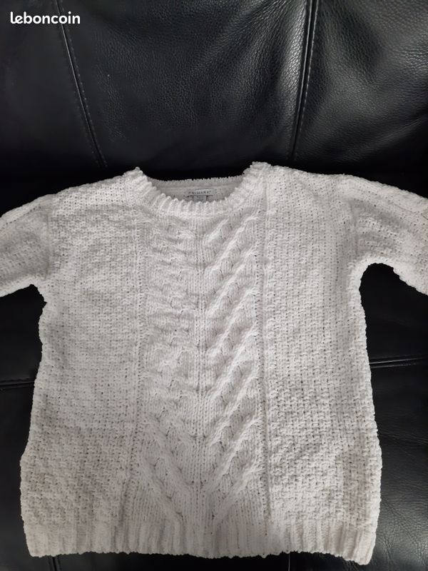 Pull blanc 10/11 ans fille (image 1)