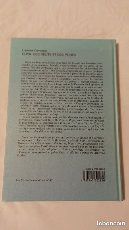 Goya Des délits et des peines de Lucienne Domergue Editions Honoré Champion, 2000 (image 2)