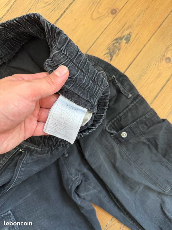 Pantalon Carhartt WIP Cargo Jogger ripstop noir faded (image 4)