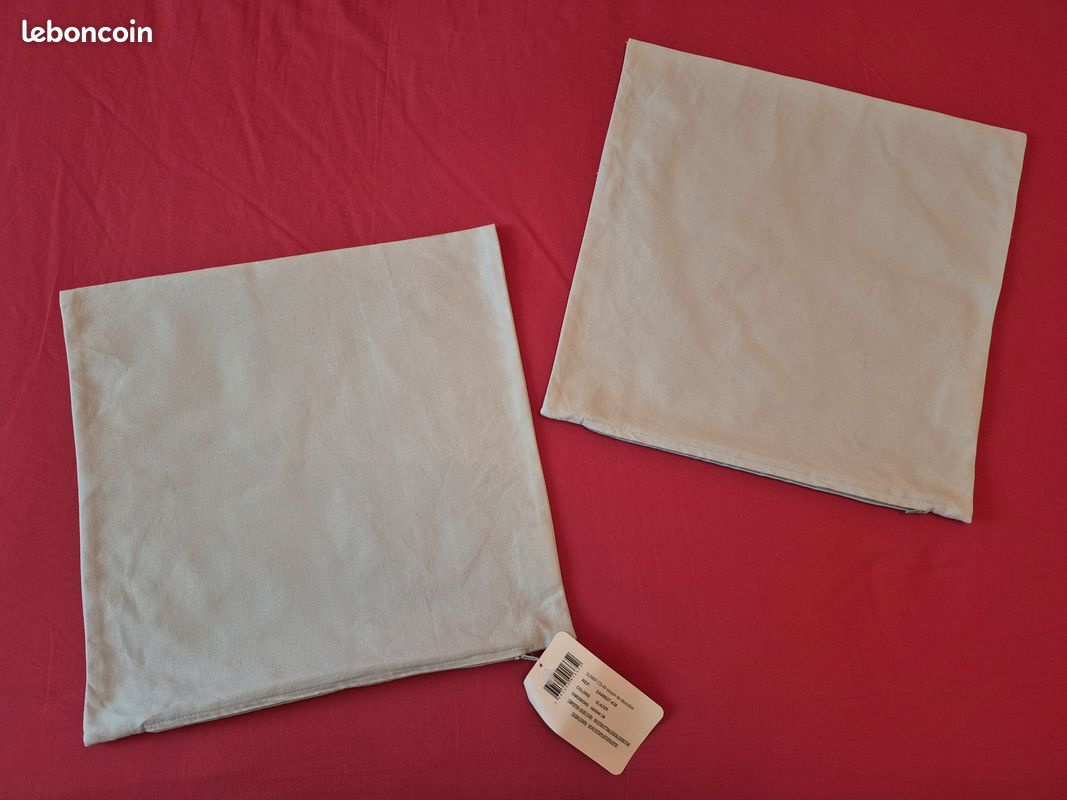 Lot de 2 housses de coussin bleu clair 40x40cm (image 5)
