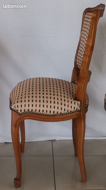 6 chaises bois et tissu louis (image 7)