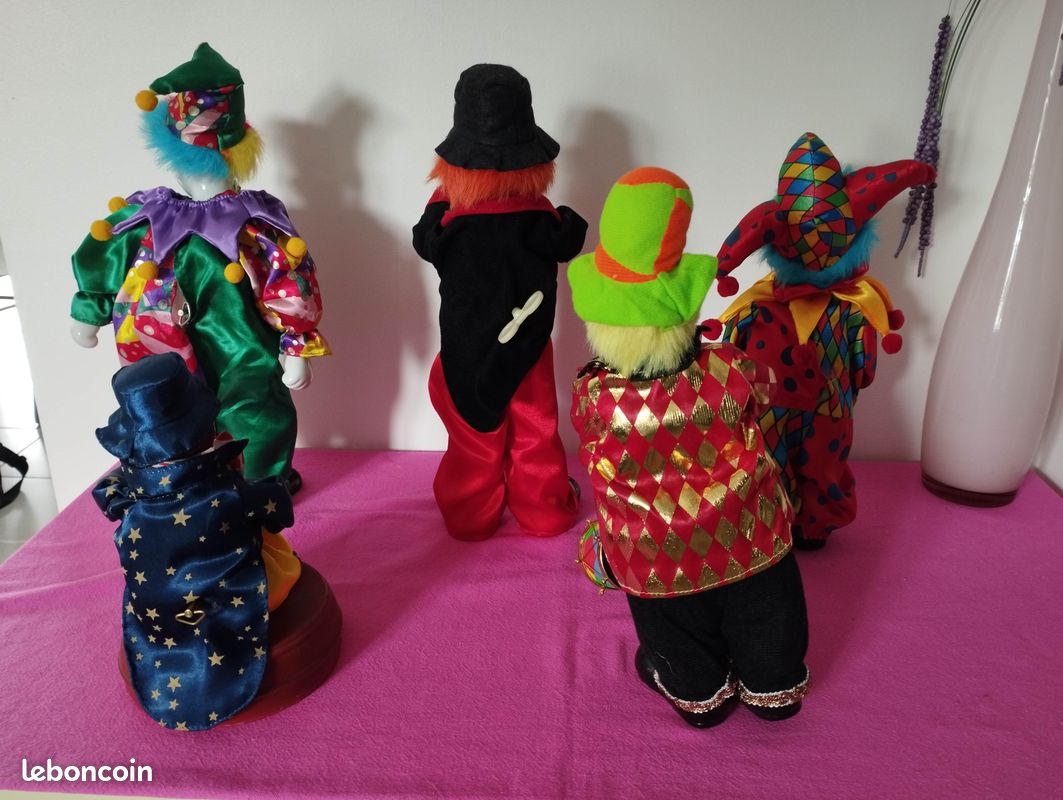 5 Clowns automate musical en porcelaine de collection (image 2)