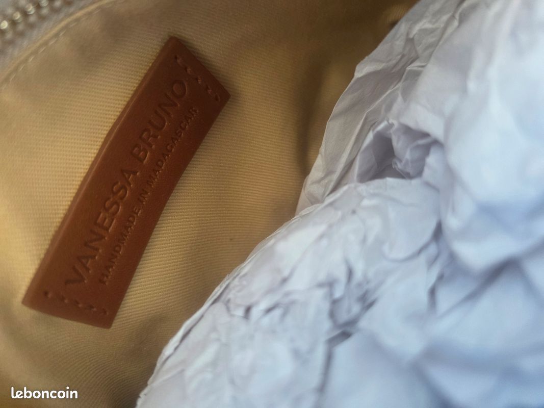 Sac moyen moon en raphia marron Vanessa bruno (image 7)