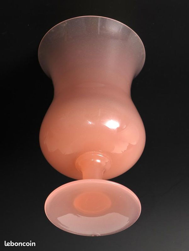 Vase en opaline rose 21 cm (image 3)