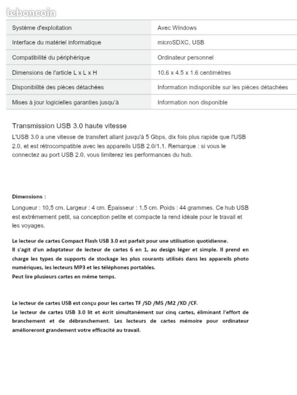 Lecteur de carte mémoire multifonction (image 3)