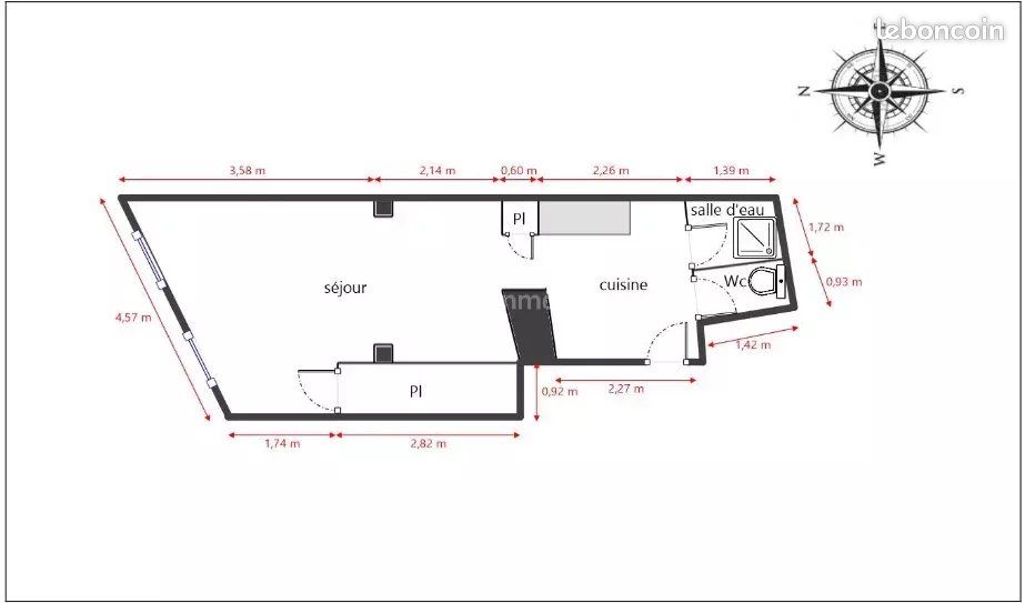 Appartement a louer aubagne - 1 pièce(s) - 30 m2 - Surfyn