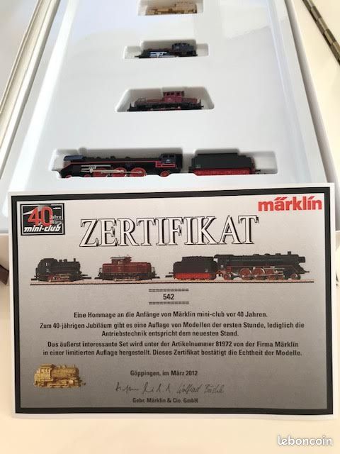 Train Miniature Marklin Mini-Club - Wagon Et Locomotive Vintage Réf. 8816, En Boîte D'origine, Occasion