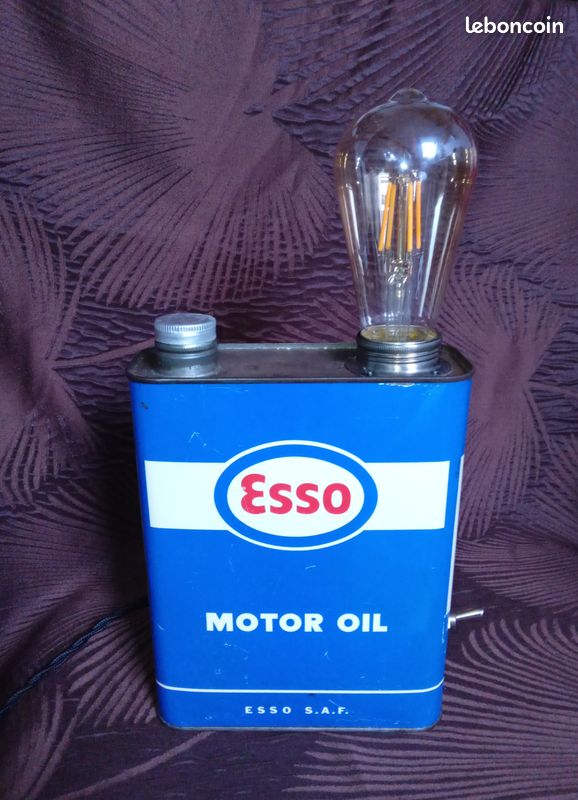 Lampe Vintage En Ancien Bidon D'Huile – Fait Main – Douille E27 – LED