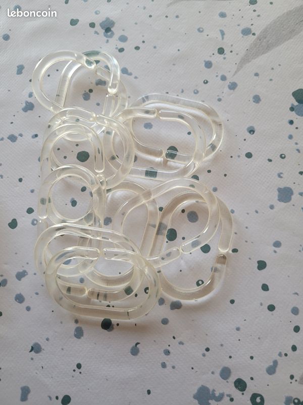 QUARKZMAN Douche Rideau Anneaux, 12pcs - Carbone Acier Ronde Pression Douche Rideau crochues, 1 pouce Lâche Feuille Cartable Anneaux pour Douche Rideau Tiges (Argent