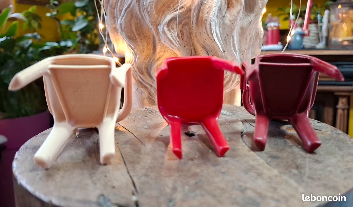 Lot De 4 Chaises Fauteuils Miniature Stamp - Modèles Réduits Beige Plastique