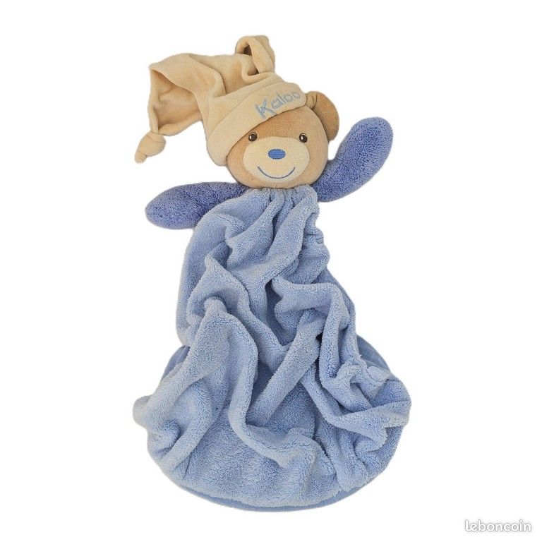 Peluche Ours Bébé Avec Oreiller Cou De Voyage - Bleu, KellyBaby