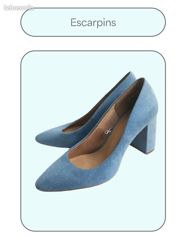 Escarpins · Bleu ciel · Suède Chaussures