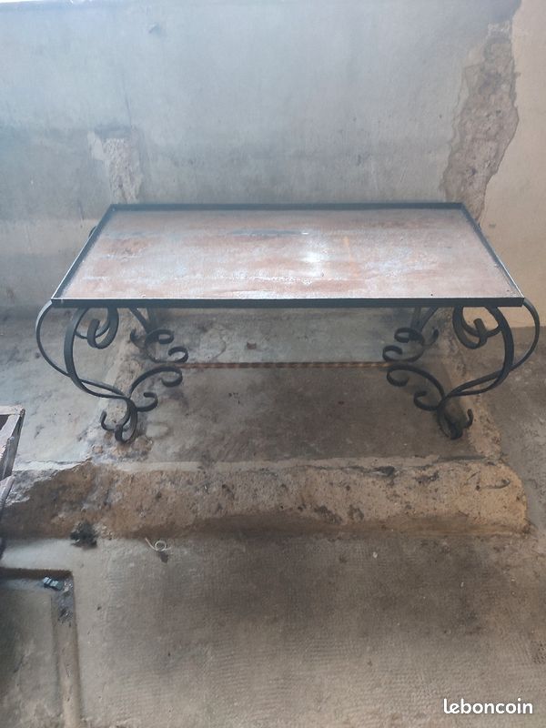 Table basse en fer forgé pour mosaique (image 3)