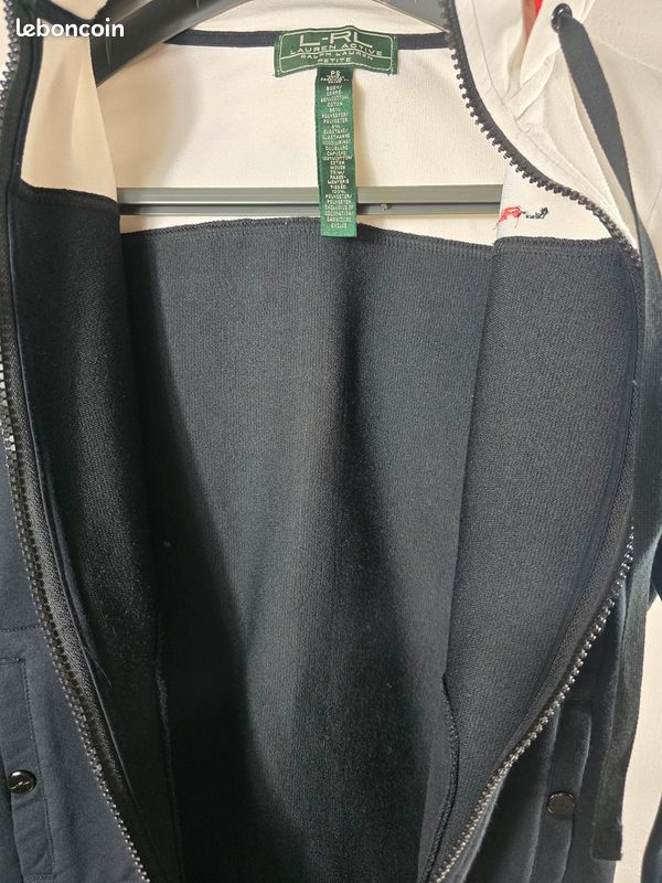 Veste full zip Ralph Lauren blanche et noire à capuche taille S - VL83160 (image 8)